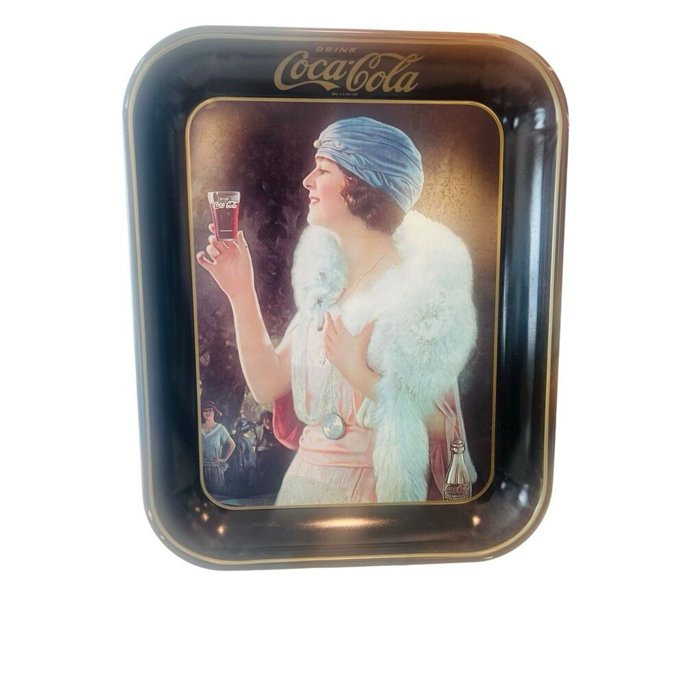 Vintage 1973 Coca Cola Serving Tray 1925 Advertisement Flapper Girl
